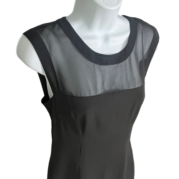 H&M Exposed Zipper Black Dress With Mesh Sheer Detailing Size 8 EUC - Picture 2 of 9